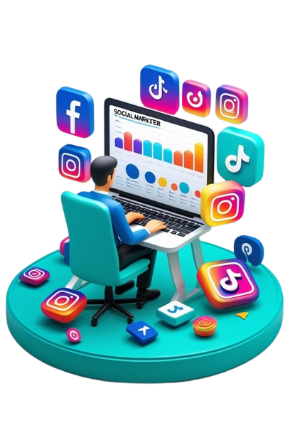 a stylized 3d render illustrating social media removebg preview